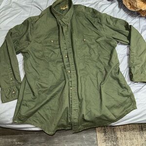 Men's Dark Green 2XL Foundry Two Pocket Long Sleeve Button Down Shirt